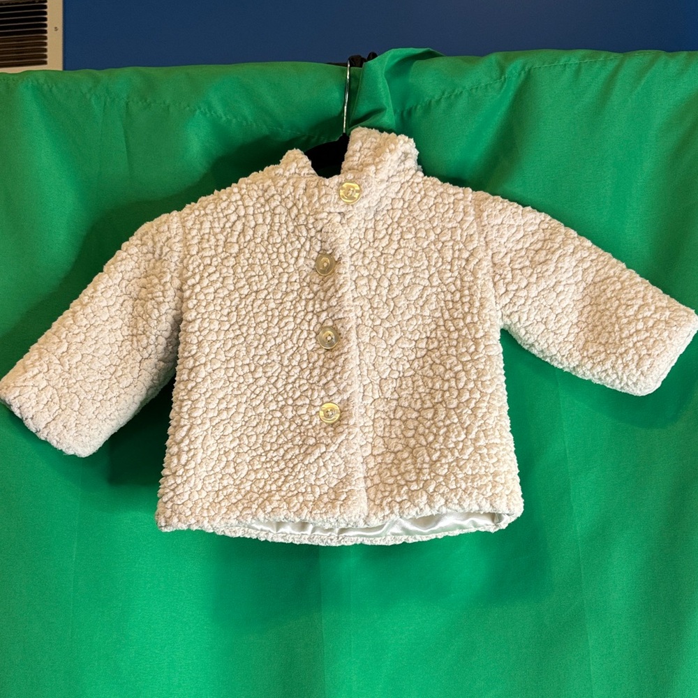 Bearington Baby 12-24 month lamb fleece jacket satin lined EUC
